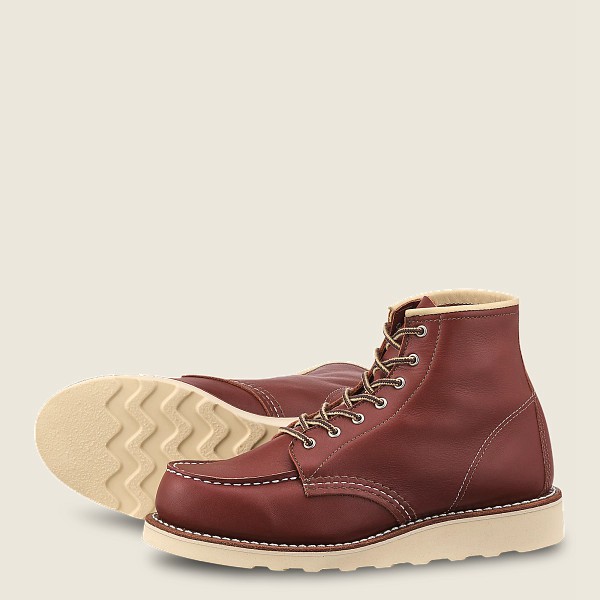 Red Wing Heritage Bot Bayan - 6-Inch Classic Moc - Short Atanado Deri - Bordo - 72XNCAWOU